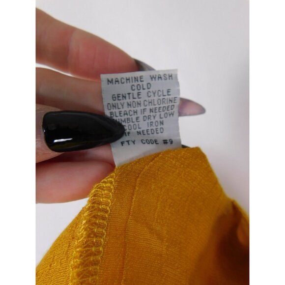 American Threads Mustard Lace Blouse L Boho Cottagecore Witch - Picture 10 of 11